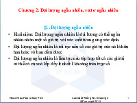 Bài giảng Chương 2 Đại lượng ngẫu nhiên, vecto ngẫu nhiên | Đại học Sư phạm Kỹ thuật Thành phố Hồ Chí Minh