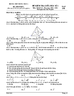 Đề thi giữa kỳ 2 Toán 11 năm 2023 – 2024 trường THPT Lương Ngọc Quyến – Thái Nguyên