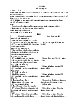 Giáo án Tiếng Việt 1 - Tuần 14 | sách Vì sự bình đẳng và dân chủ trong giáo dục
