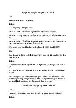 Sinh học 10 Bài 25: Một số bệnh do virus và các thành tựu nghiên cứu ứng dụng virus