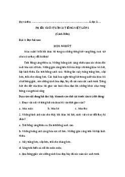 Phiếu Bài tập cuối tuần tiếng Việt lớp 2 học kì 2 | Cánh diều Tuần 21 cơ bản