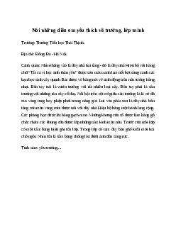 Nói những điều em yêu thích về trường, lớp mình Tiếng việt 4 Chân trời sáng tạo