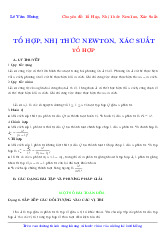 Chuyên đề: Tổ Hợp, Nhị Thức NewTon, Xác Suất | Vật lí 10