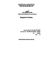 Đồ án cuối kỳ môn Phân tích thiết kế và giải thuật: KnapSack Problem