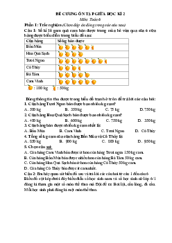 Đề cương ôn tập giữa học kì 2 môn Toán 6 sách Kết nối tri thức với cuộc sống