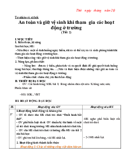 Giáo án Tự nhiên và xã hội 2 sách Chân trời sáng tạo (Cả năm)| Tuần 8
