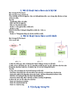Tin học lớp 6 Bài 5: Thực hành về mô tả thuật toán | Cánh Diều