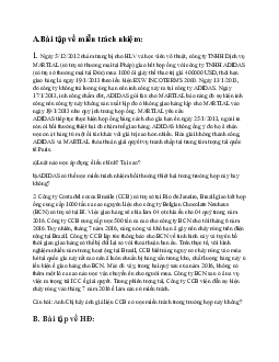 Bài tập về Luật Thương mại quốc tế