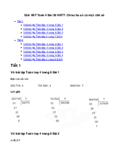 Vở bài tập Toán lớp 4 Bài 39: Chia cho số có một chữ số Kết nối tri thức