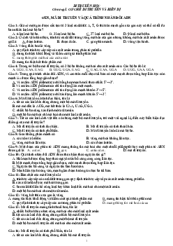 Tổng hợp trắc nghiệm sinh học 12 theo từng bài học (có đáp án)