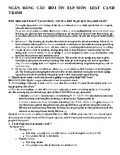 Ngân hàng câu hỏi ôn tập môn Luật cạnh tranh