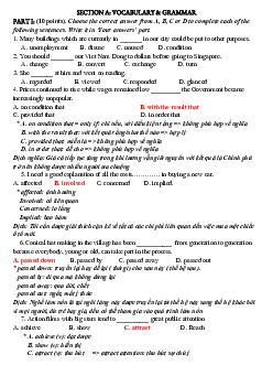 Đề Ôn Luyện Thi Học Sinh Giỏi Môn Tiếng Anh Lớp 11 (có đáp án)