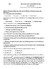 Đề thi thử tốt nghiệp THPT 2025 môn Sinh học bám sát đề minh họa - Đề 14