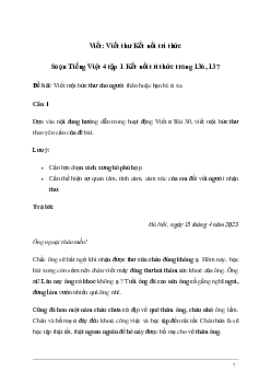 Soạn bài Viết: Viết thư | Kết nối tri thức