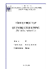 Tài liệu học tập học phần Quản trị chất lượng | Đại học Kinh tế Kỹ thuật công nghiệp