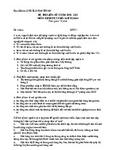 ĐỀ THI GIỮA KỲ I MÔN KINH TẾ VI MÔ | Trường Đại học Kinh Tế - Luật