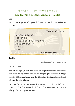 Soạn bài Viết: Viết thư cho người thân - Tiếng Việt 4 Chân trời sáng tạo