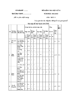Đề thi học kì 2 môn Vật lí 10 năm 2022 - 2023 sách Chân trời sáng tạo đề 2