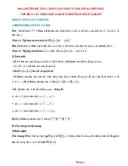 Luyện thi HSG Toán 6 chủ đề: Các tính chất cơ bản và bài toán ƯCLN BCNN