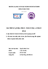 Bài tiểu luận Môn Tâm lý | Đại học Sư phạm Thành phố Hồ Chí Minh