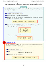 Hướng dẫn giải bài tập chương 11. Phương trình tiếp diện , phương trình pháp tuyến