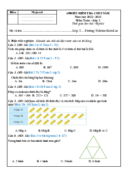 Đề thi học kì 2 môn Toán 2 năm 2022 - 2023 sách Kết nối tri thức với cuộc sống | Đề 6
