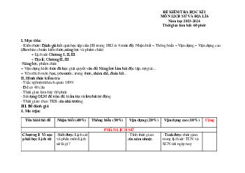 Đề thi học kì 1 môn Lịch sử - Địa lí 6 năm 2023 - 2024 sách Kết nối tri thức với cuộc sống | Đề 5