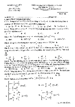 Đề thi học kỳ 1 Toán 11 năm học 2018 – 2019 sở GD&ĐT Bạc Liêu