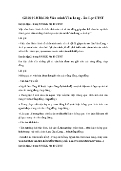 Giải Sử 10 Bài 15: Văn minh Văn Lang - Âu Lạc CTST