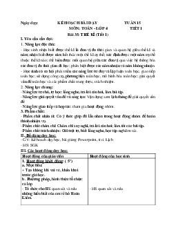 Giáo án Toán lớp 4 Tuần 15 | Chân trời sáng tạo