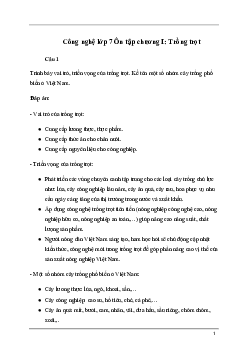 Giải Công nghệ 7 Ôn tập chương I | Kết nối tri thức