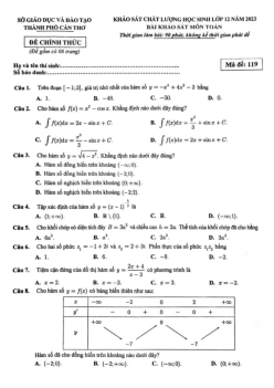 Đề thi thử THPT Quốc gia năm 2023 môn Toán Sở GD&ĐT Cần Thơ