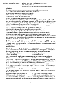 Đề thi thử THPT Quốc gia năm 2023 môn Sinh lần 1 trường THPT Hàm Long, Bắc Ninh