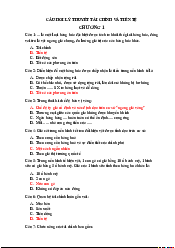 Câu hỏi lý thuyết Tài chính tiền tệ | Học viện Chính sách và Phát triển