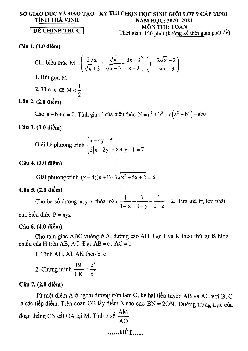 Đề thi học sinh giỏi Toán 9 năm 2020 – 2021 sở GD&ĐT tỉnh Trà Vinh