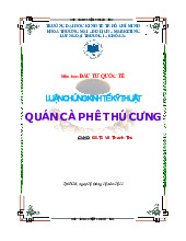 Tiểu luận dự án kinh doanh cà phê thú cưng I Đại học Kinh tế Thành phố Hồ Chí Minh