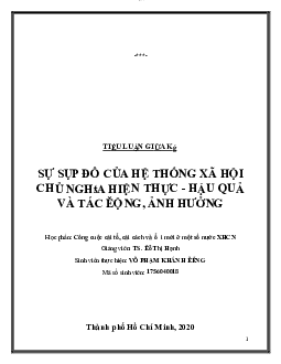 Sự sụp đỗ của xã hội chủ nghĩa hiện thực | Đại học Sư Phạm Hà Nội