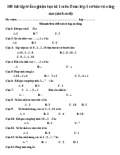 100 bài tập trắc nghiệm học kì 1 môn Toán lớp 1 cơ bản và nângcao (sách mới)