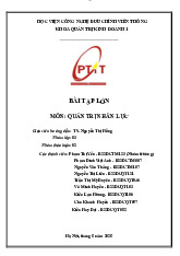 Bài tập lớn môn Quản trị nhân lực | Học viện Công Nghệ Bưu Chính Viễn Thông