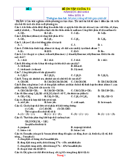 Đề ôn thi HK2 môn Hóa 11 sách Chân trời sáng tạo - Đề 1 (có đáp án)
