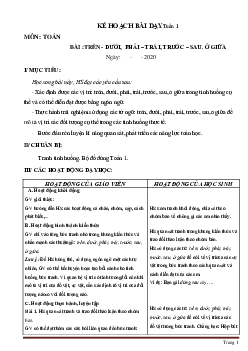 Giáo án Toán lớp 1 sách Cánh Diều HK1 (Bộ 2)