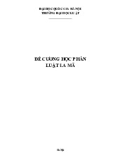 Đề cương học phần Luật La Mã | Trường Đại học Luật - Đại học Quốc gia Hà Nội
