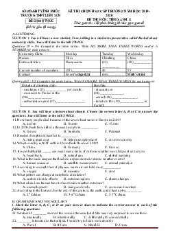 Đề thi HSG Tiếng Anh 12 trường THPT Liễn Sơn 2019-2020 (có đáp án)