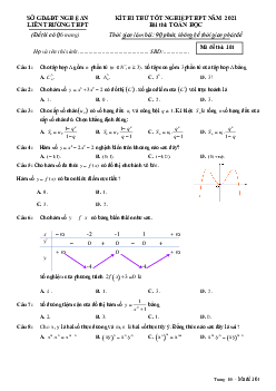 Đề thi thử Toán tốt nghiệp THPT 2021 liên trường THPT – Nghệ An