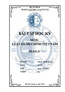 Bài tập học kỳ học phần Luật hành chính