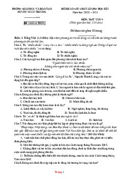 Đề KSCL Học Kỳ 1 Văn 9 Phòng GD Huyện Xuân Trường 2023-2024 (Có Lời Giải)