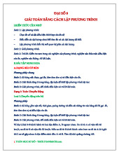 Đại số 8: Giải toán bằng cách lập phương trình môn Toán 9