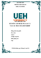 Bài thi giữa kỳ môn Sáp nhập, mua lại và tái cấu trúc doanh nghiệp  | Trường Đại học Kinh tế Thành phố Hồ Chí Minh