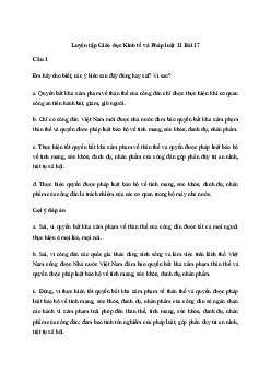 Giải Kinh tế và pháp luật 11 Bài 17: Quyền bất khả xâm phạm về thân thể và quyền được pháp luật bảo hộ về tính mạng, sức khỏe, danh dự, nhân phẩm của công dân | Kết nối tri thức