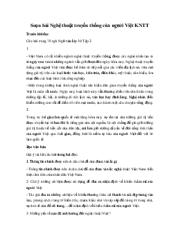 Soạn bài Nghệ thuật truyền thống của người Việt KNTT